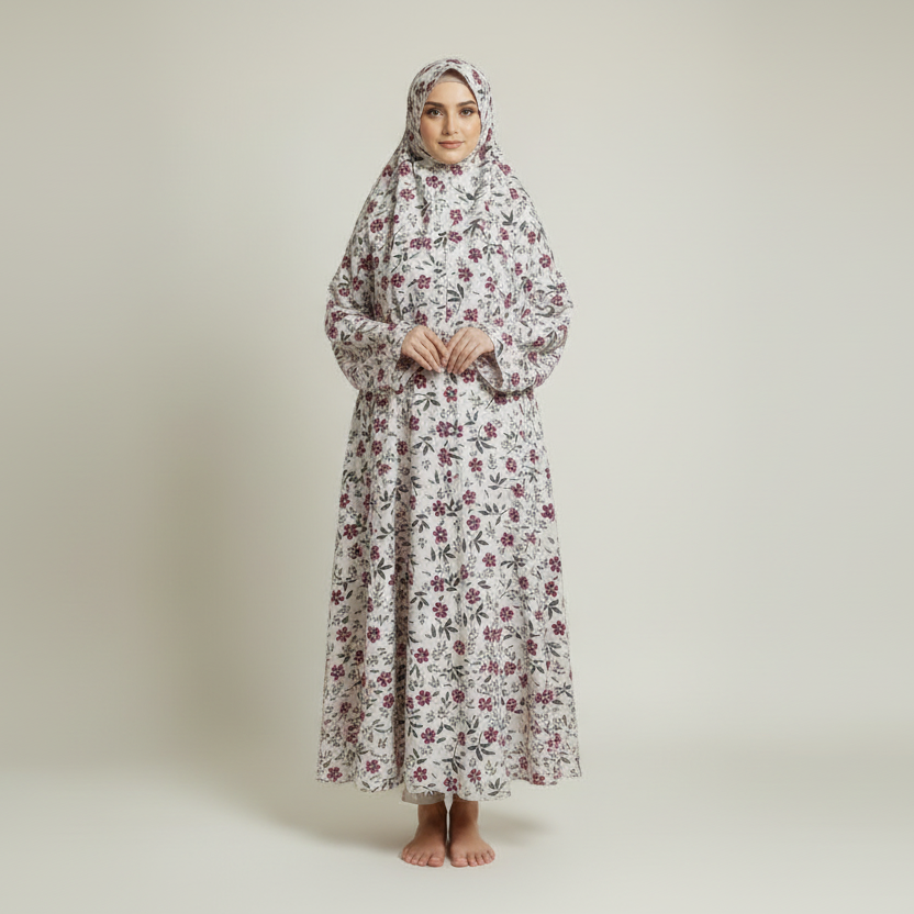 Off White Namaz Chaddar (with sleeves)