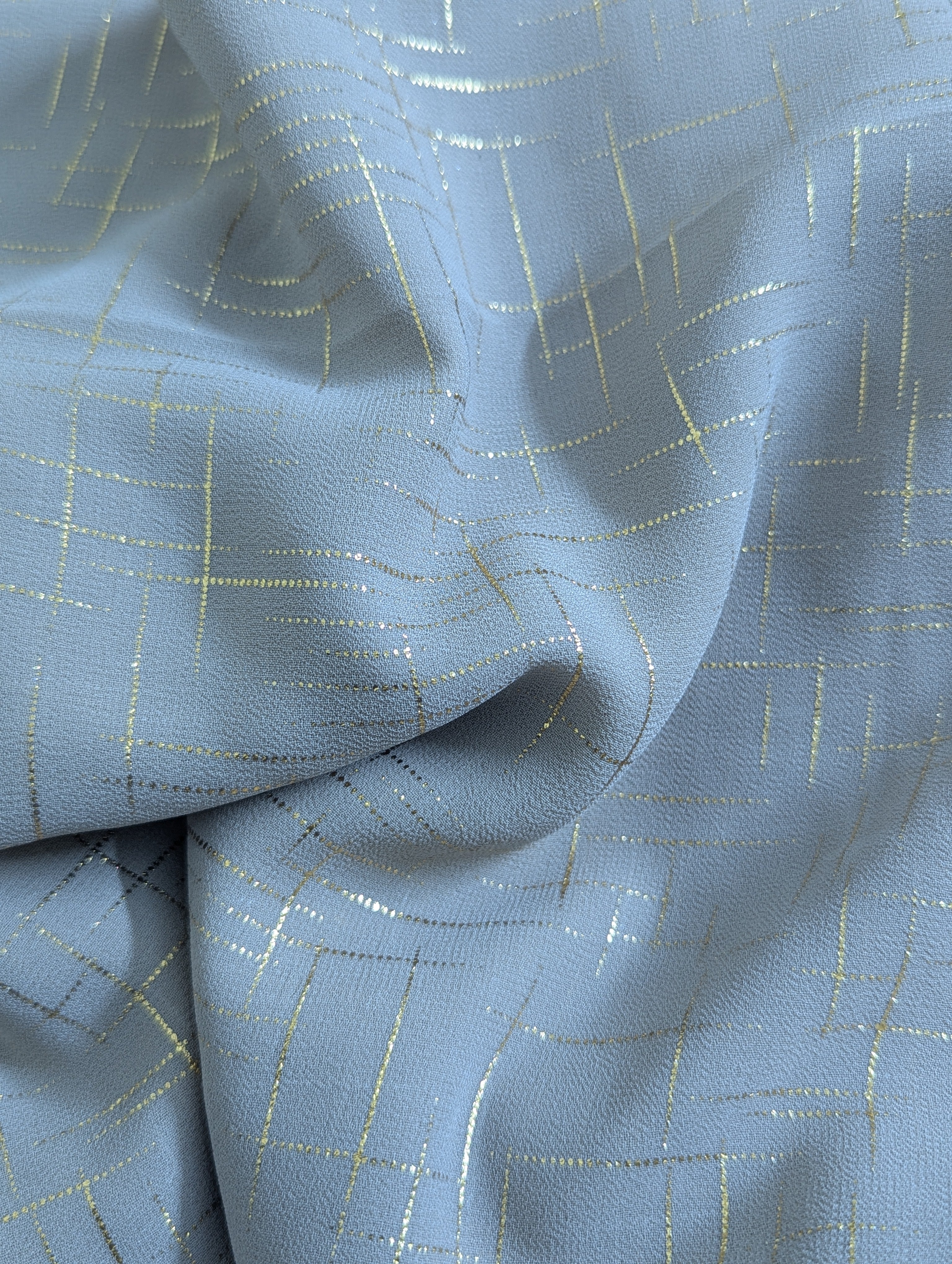 Steel grey Crosshatch Georgette