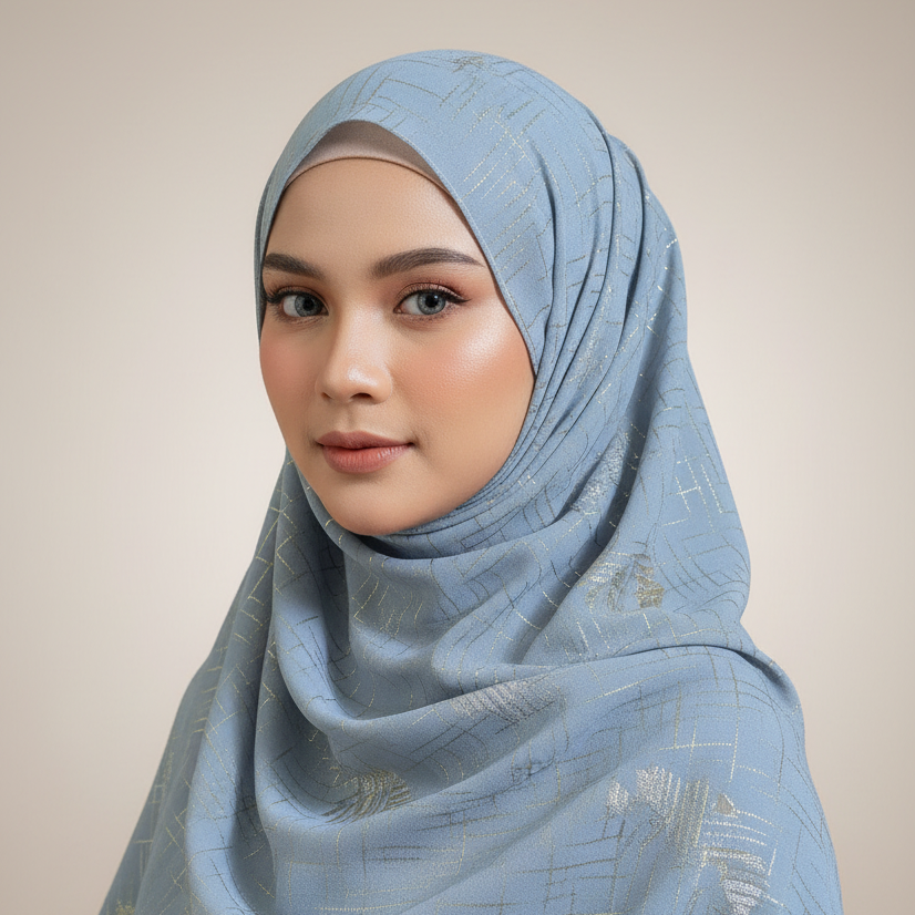Steel grey Crosshatch Georgette