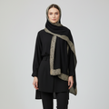 Black Pleated Crinkle Hijab