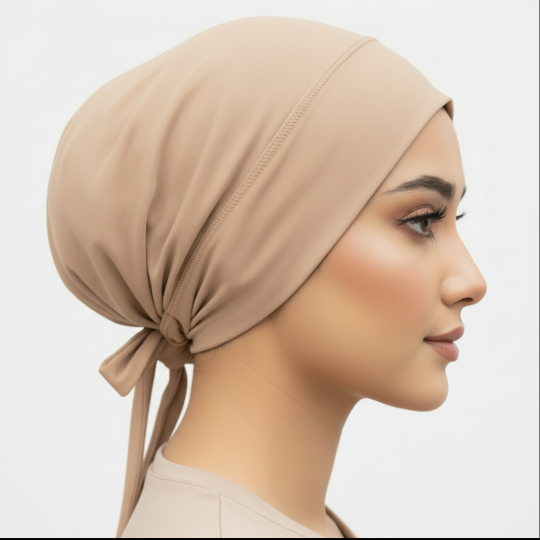 Beige Full Coverage Tie Back (Cap)
