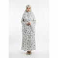 Printed White Namaz Chaddar (with sleeves)