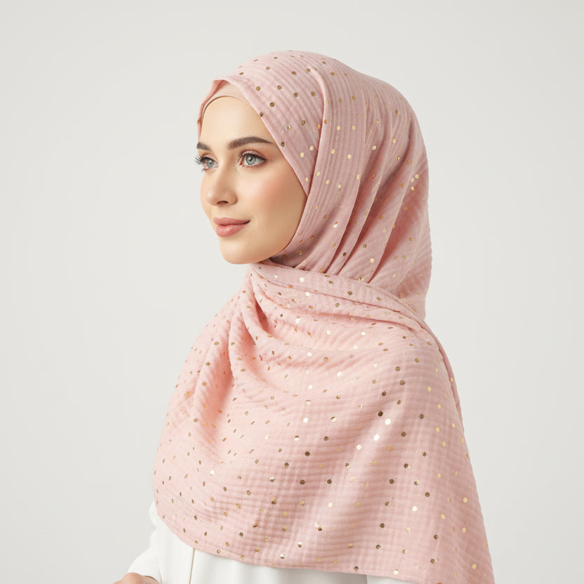 Tea Pink Gold Series Hijab