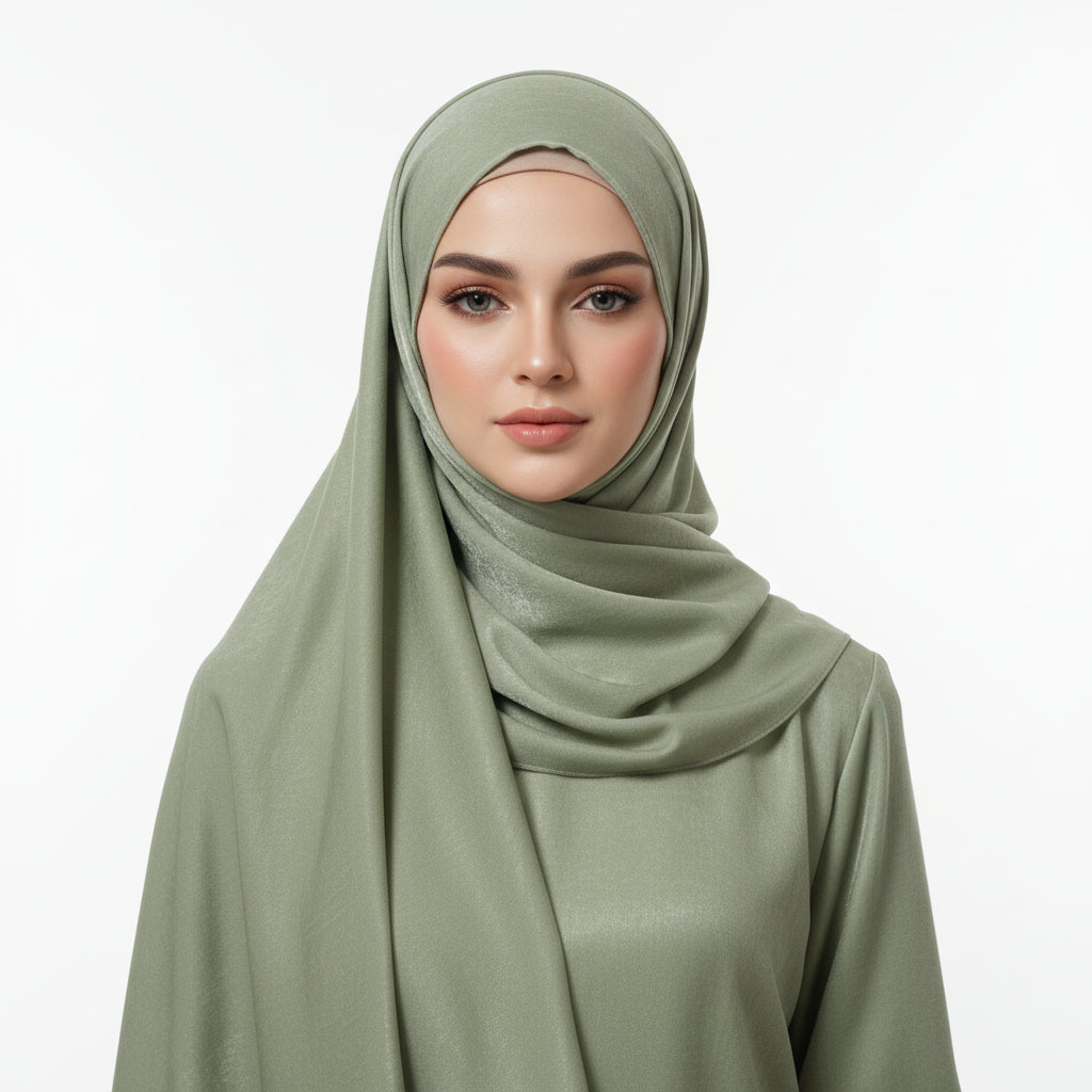 Sage Green Velvet Silk Hijab